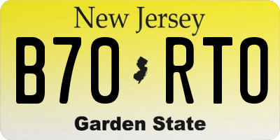 NJ license plate B70RTO