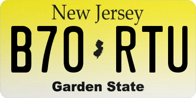 NJ license plate B70RTU