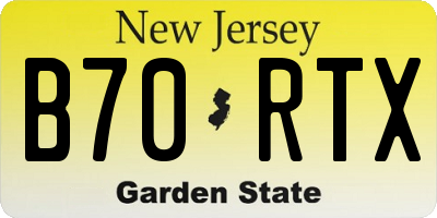 NJ license plate B70RTX