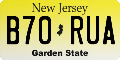 NJ license plate B70RUA