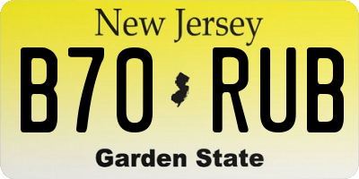 NJ license plate B70RUB