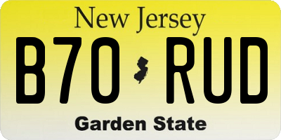 NJ license plate B70RUD