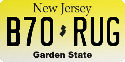 NJ license plate B70RUG