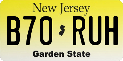 NJ license plate B70RUH