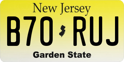NJ license plate B70RUJ