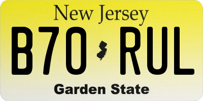 NJ license plate B70RUL