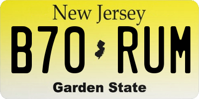 NJ license plate B70RUM