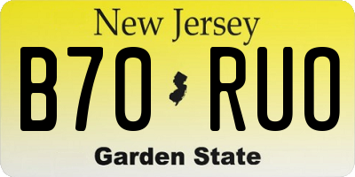 NJ license plate B70RUO
