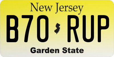 NJ license plate B70RUP