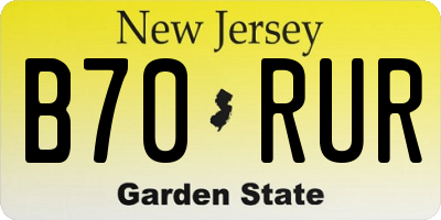 NJ license plate B70RUR