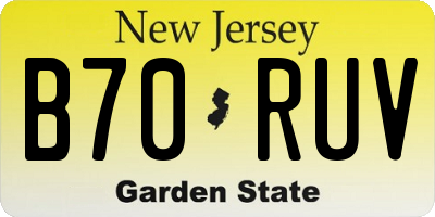 NJ license plate B70RUV