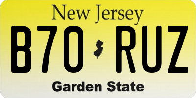 NJ license plate B70RUZ