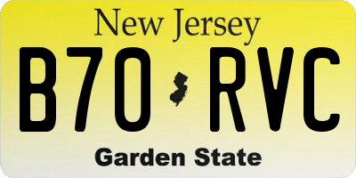 NJ license plate B70RVC