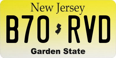 NJ license plate B70RVD
