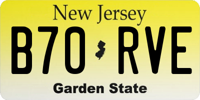 NJ license plate B70RVE