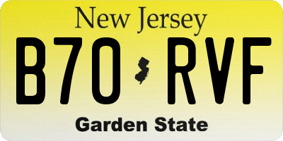 NJ license plate B70RVF