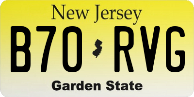 NJ license plate B70RVG