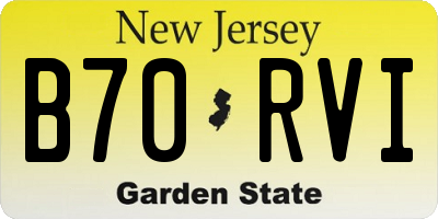NJ license plate B70RVI