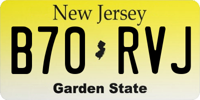 NJ license plate B70RVJ