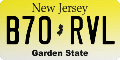 NJ license plate B70RVL