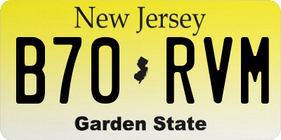 NJ license plate B70RVM