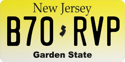 NJ license plate B70RVP