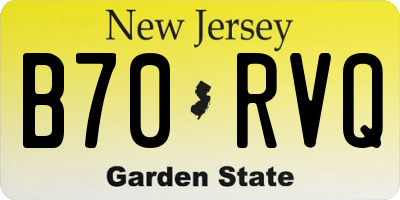 NJ license plate B70RVQ