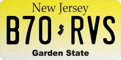 NJ license plate B70RVS