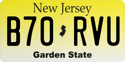 NJ license plate B70RVU