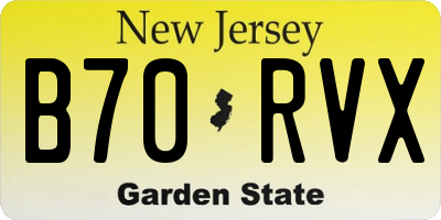 NJ license plate B70RVX