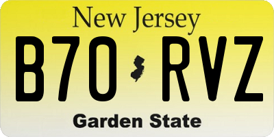 NJ license plate B70RVZ