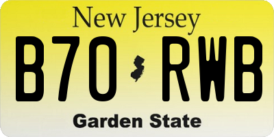 NJ license plate B70RWB