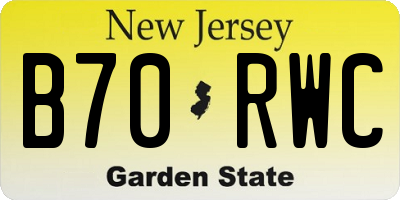 NJ license plate B70RWC