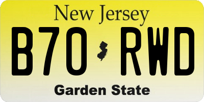 NJ license plate B70RWD