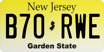 NJ license plate B70RWE
