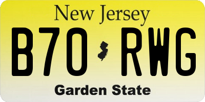 NJ license plate B70RWG