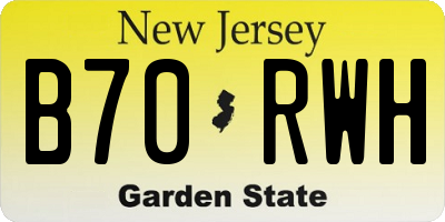 NJ license plate B70RWH