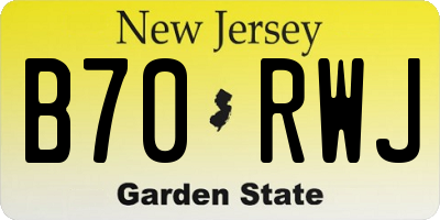 NJ license plate B70RWJ