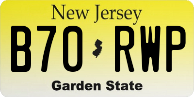 NJ license plate B70RWP
