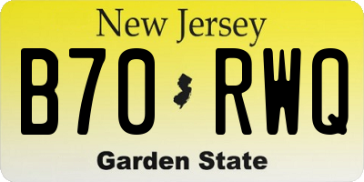 NJ license plate B70RWQ