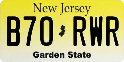 NJ license plate B70RWR