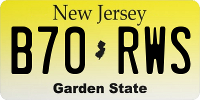 NJ license plate B70RWS