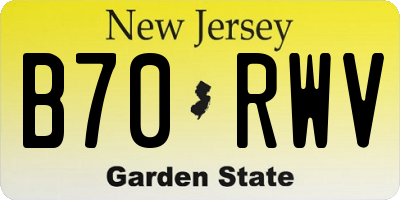NJ license plate B70RWV