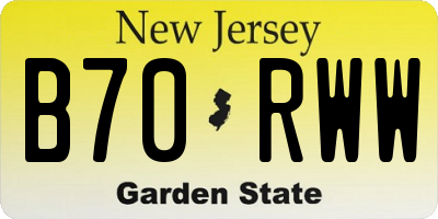 NJ license plate B70RWW