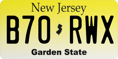 NJ license plate B70RWX