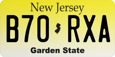 NJ license plate B70RXA