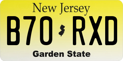 NJ license plate B70RXD