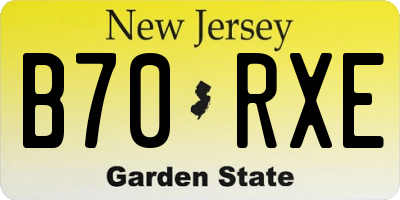 NJ license plate B70RXE