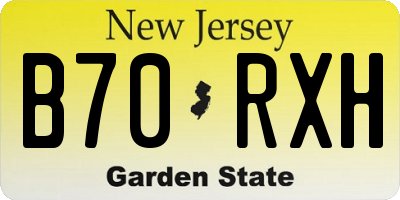 NJ license plate B70RXH