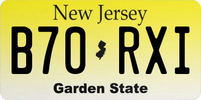 NJ license plate B70RXI
